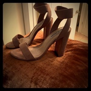 Camel suede heels